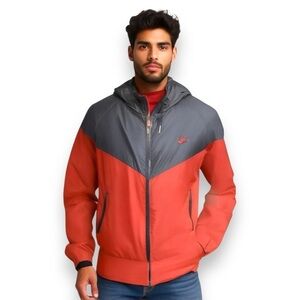 Nike Windrunner Orange Navy Windbreaker M